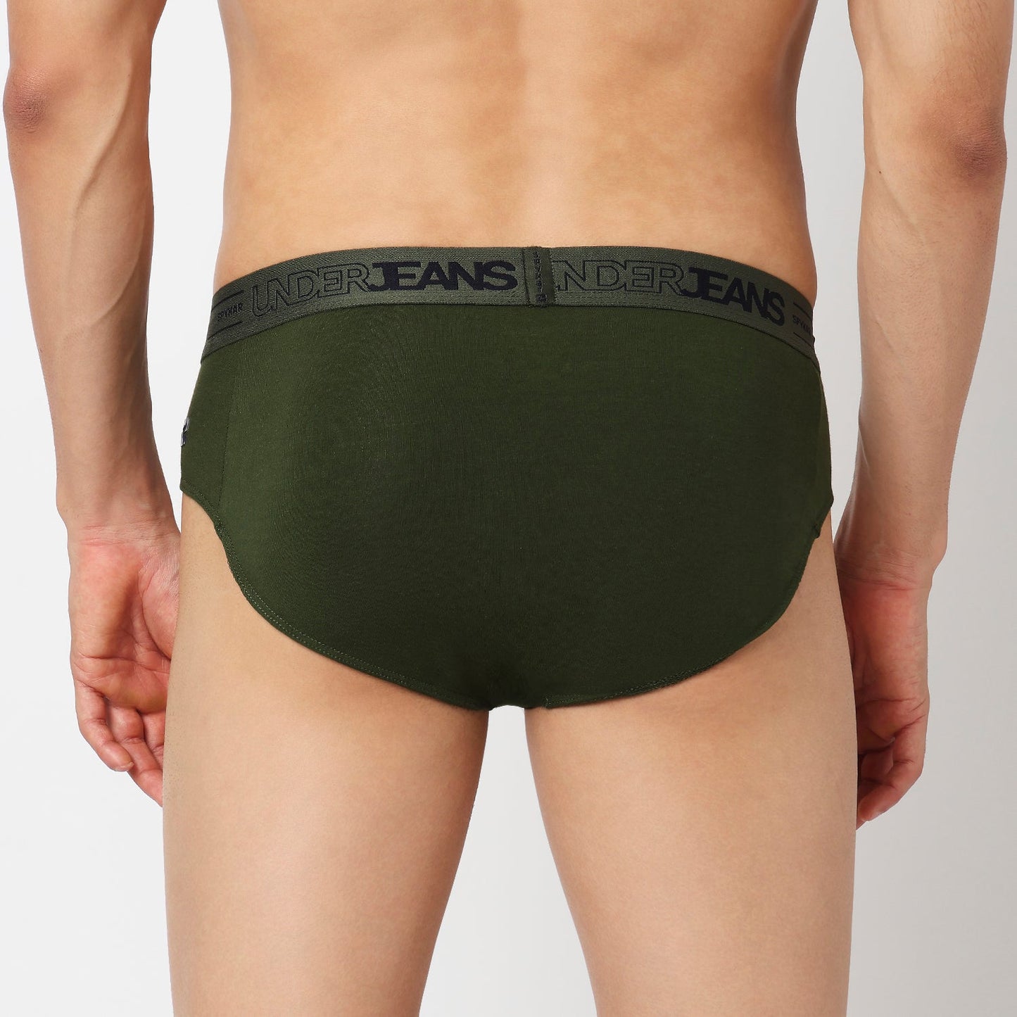Underjeans Pack Of 2 Cotton Blend Solid Mid-Rise Briefs