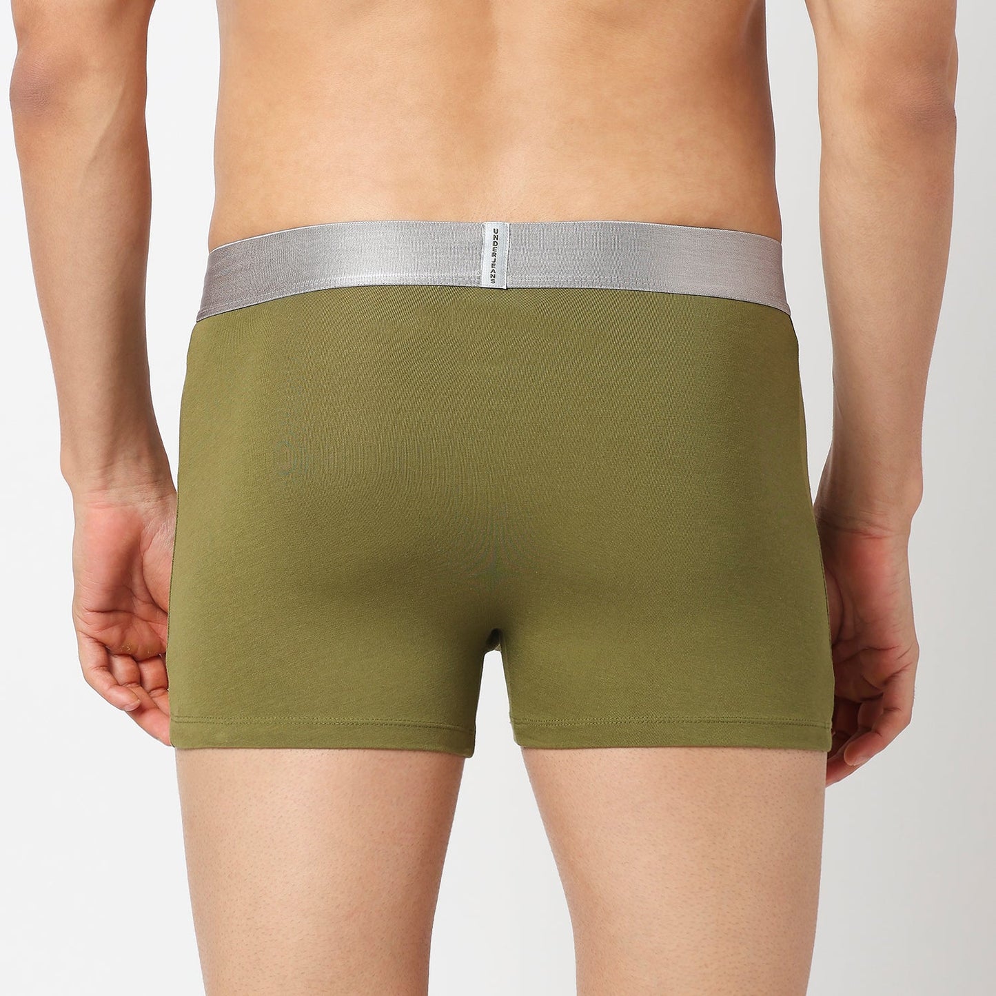 Underjeans Bright Olive Cotton Blend Trunks