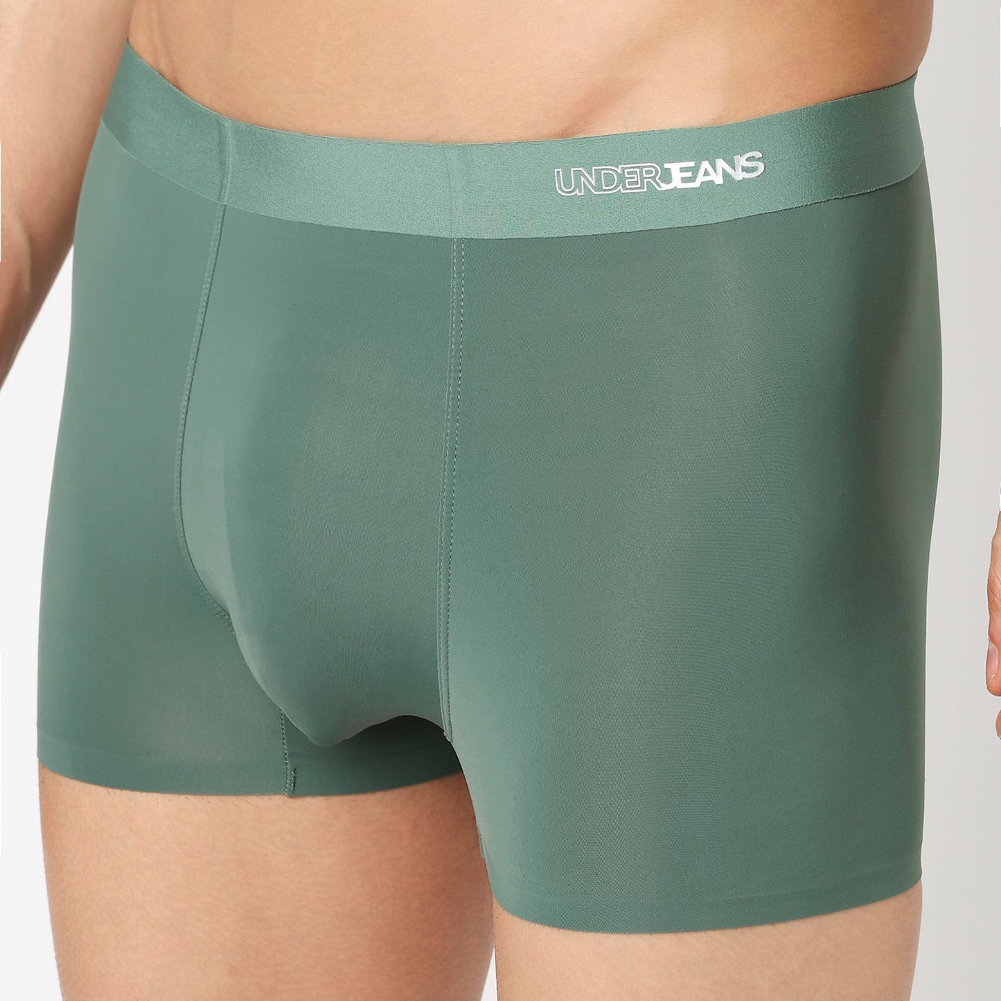 Underjeans Dusty Green Nylon Blend Trunks