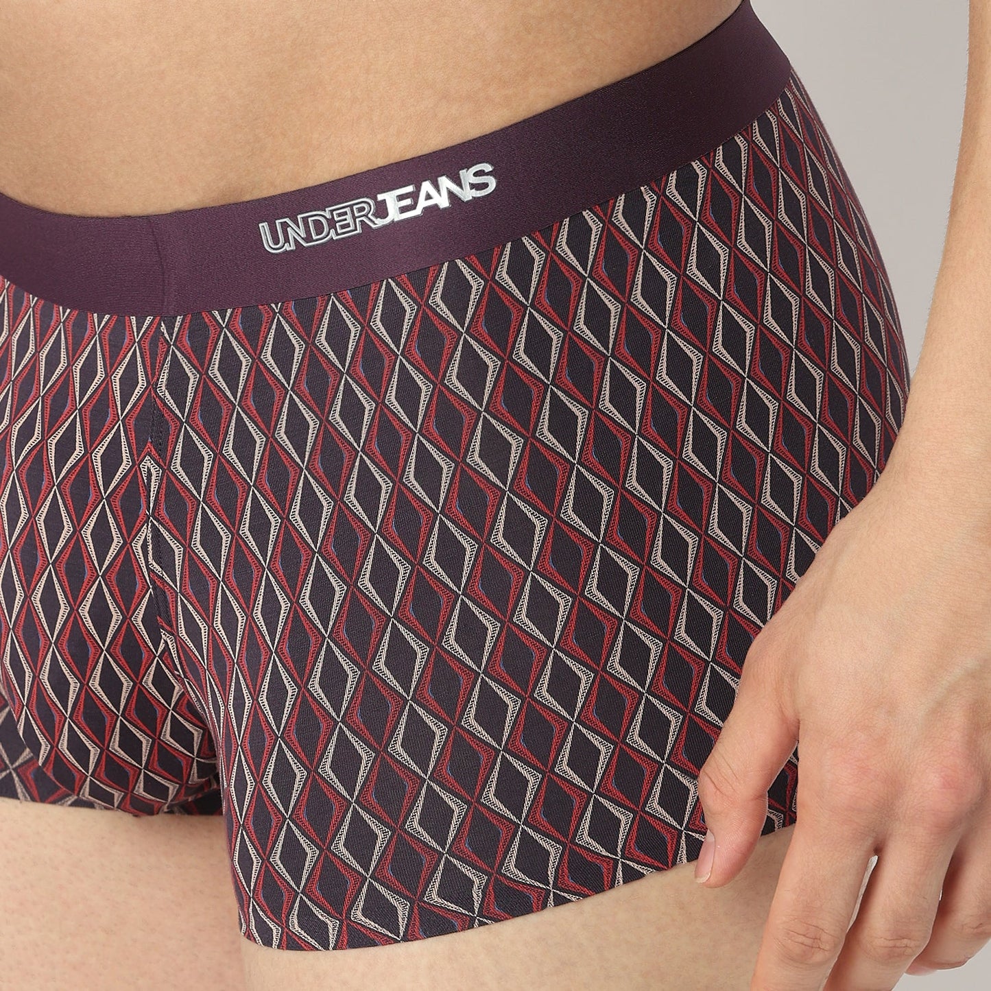 Underjeans by Spykar Men Wine Regular Fit Ultrasoft Trunks