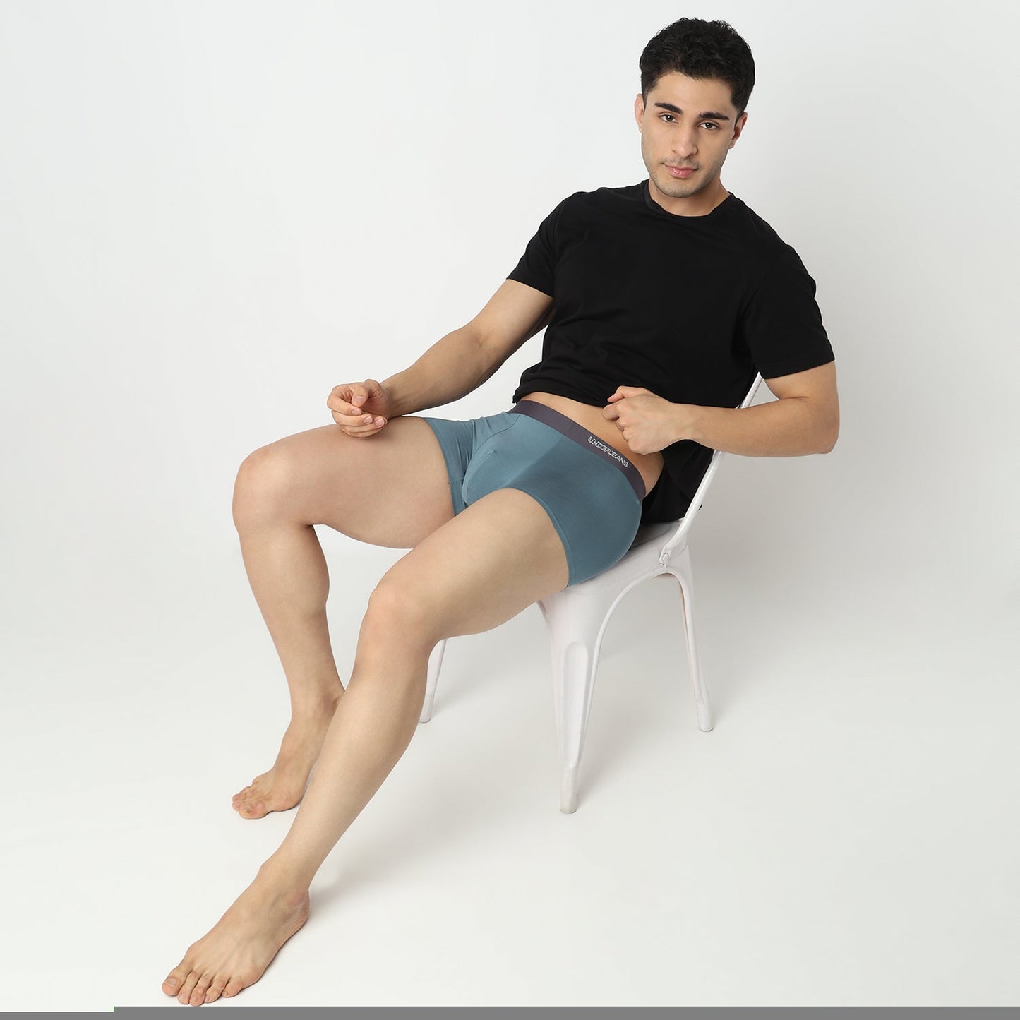 Underjeans by Spykar Men Dusty Green Regular Fit Ultrasoft Trunks