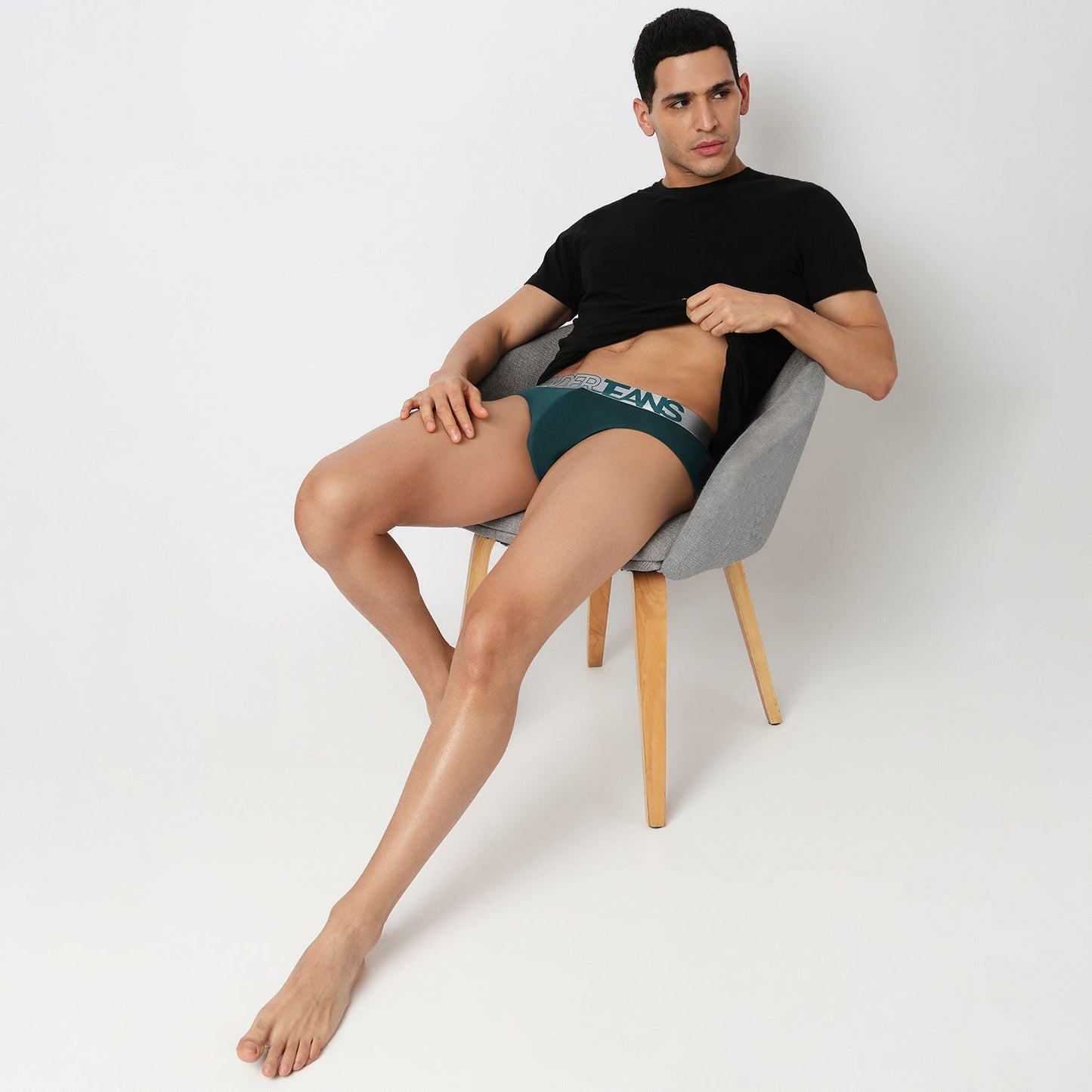 Underjeans Peacock Green Cotton Blend Briefs
