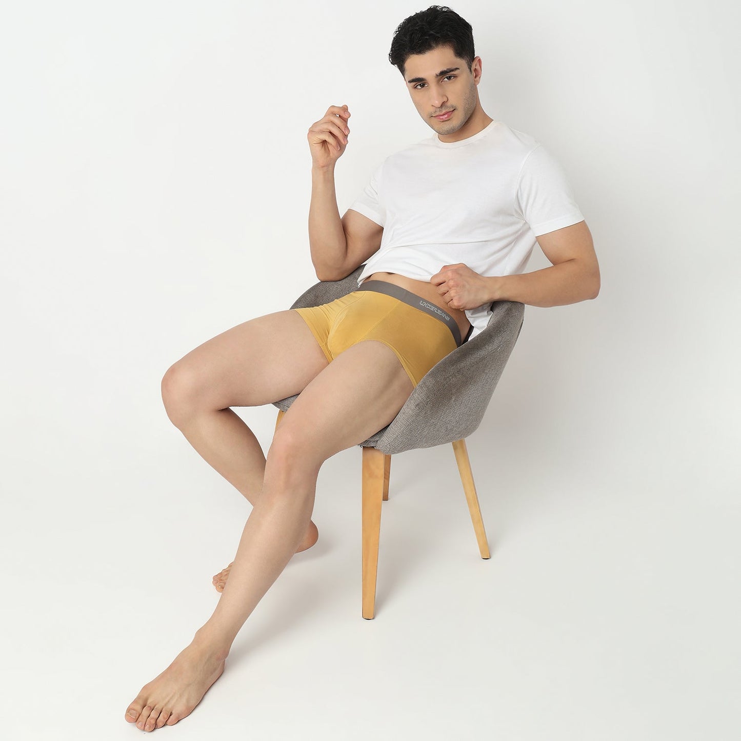 Underjeans by Spykar Men Mustard Yellow Regular Fit Ultrasoft Trunks