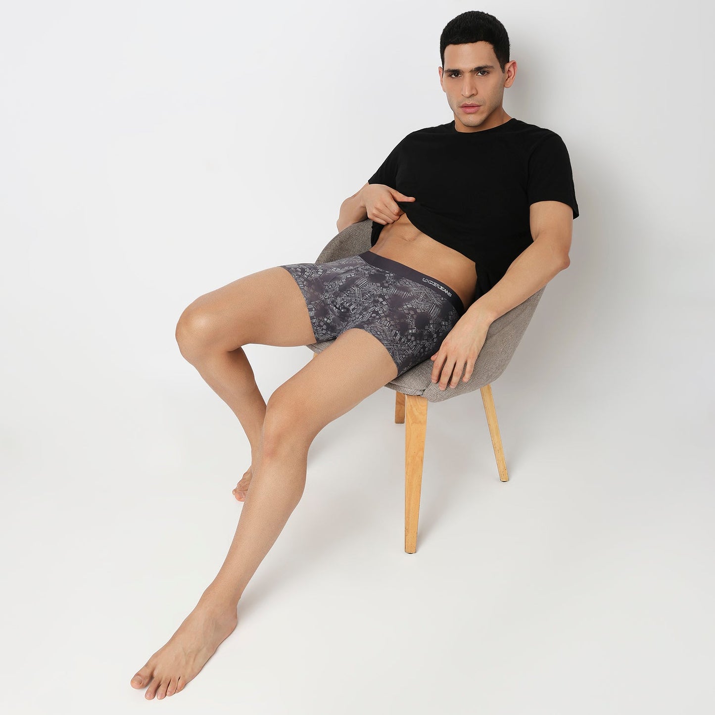 Underjeans Charcoal Grey Nylon Blend Trunks
