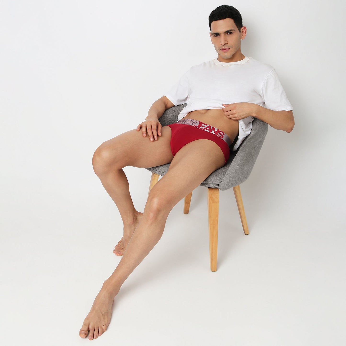 Underjeans Bright Brick Cotton Blend Briefs
