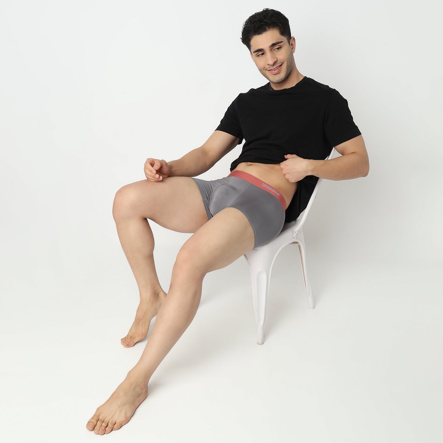 Underjeans by Spykar Men Mid Grey Regular Fit Ultrasoft Trunks