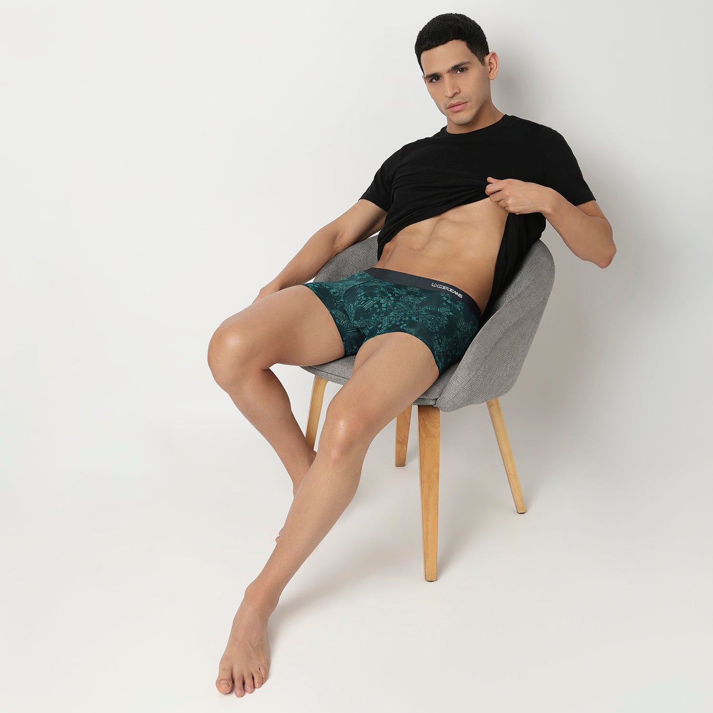 Underjeans Teal Green Nylon Blend Trunks