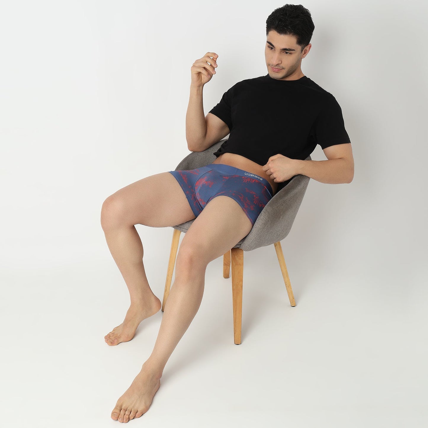 Underjeans by Spykar Men Mid Blue Regular Fit Ultrasoft Trunks