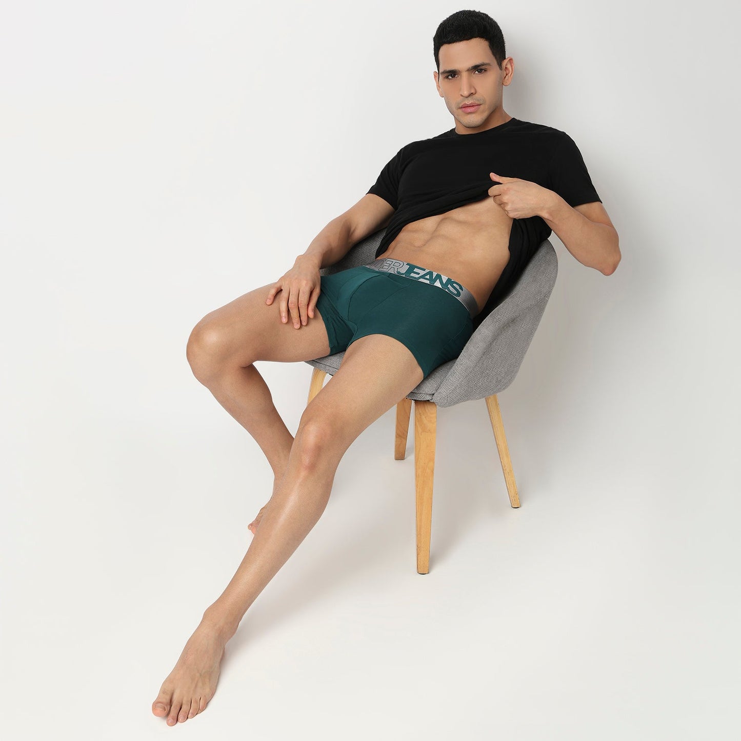 Underjeans Peacock Green Cotton Blend Trunks