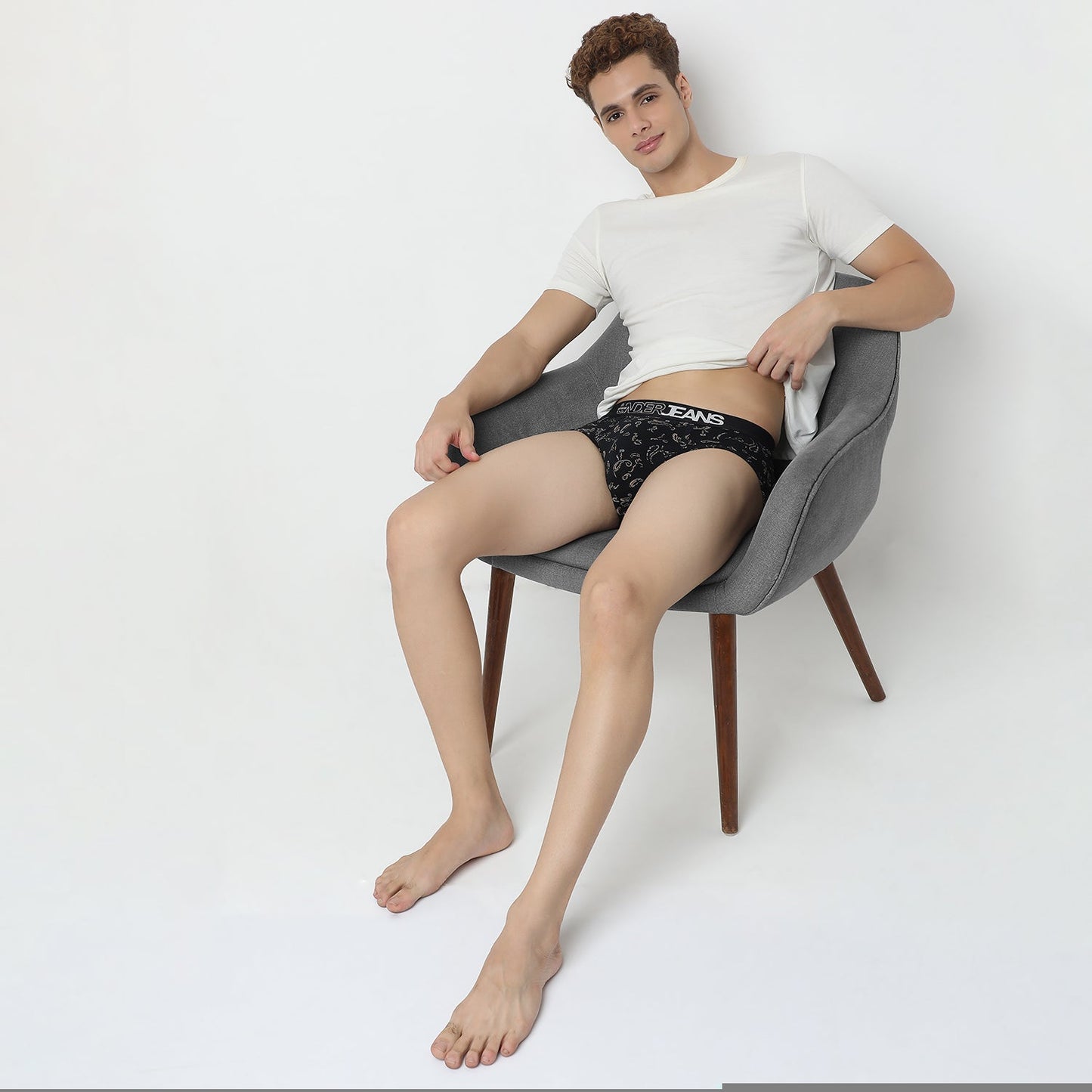 UnderJeans by Spykar Men Basic Dark Grey Ultrasoft Briefs