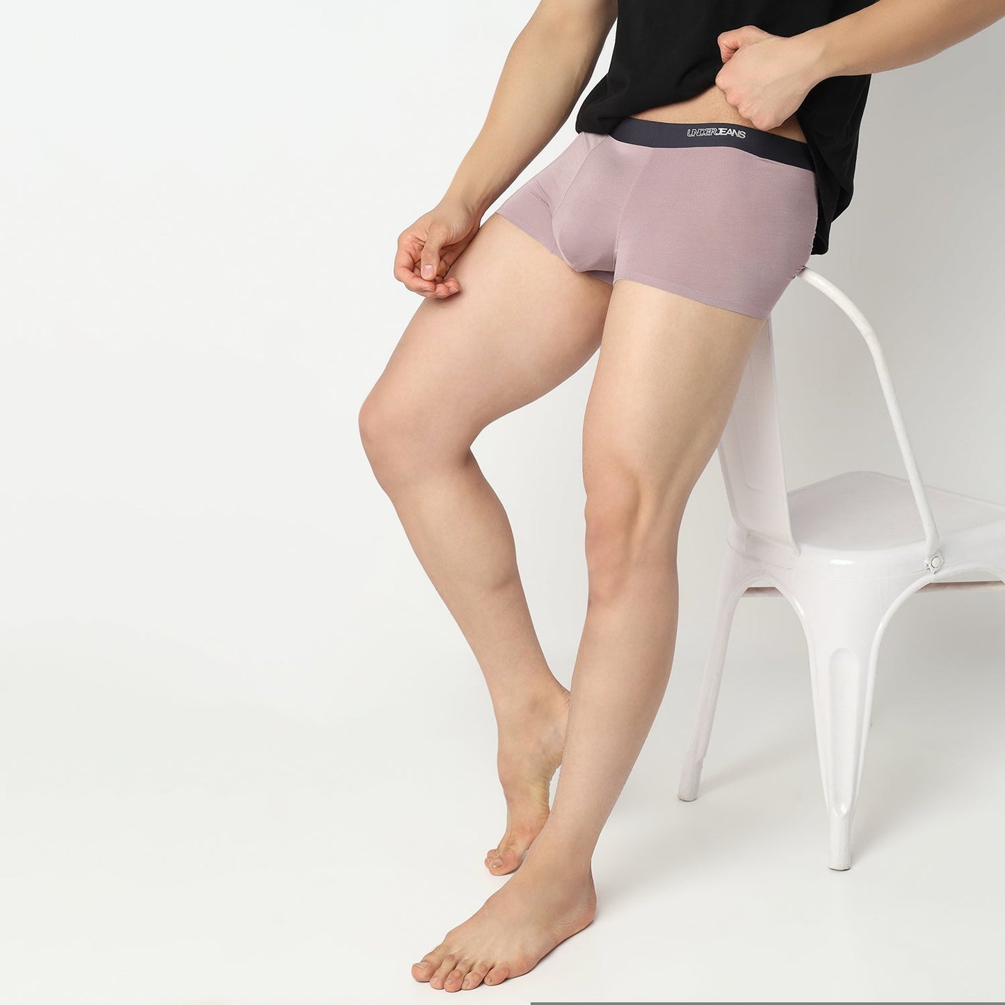 Underjeans by Spykar Men Dusty Mauve Regular Fit Ultrasoft Trunks