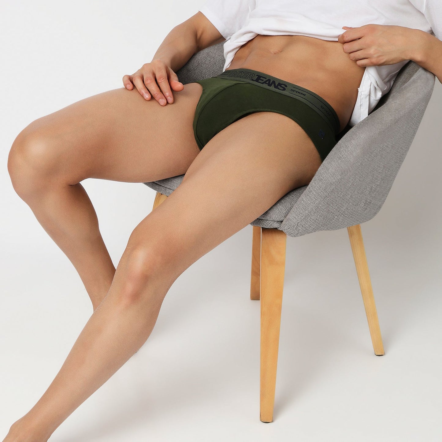 Underjeans Pack Of 2 Cotton Blend Solid Mid-Rise Briefs