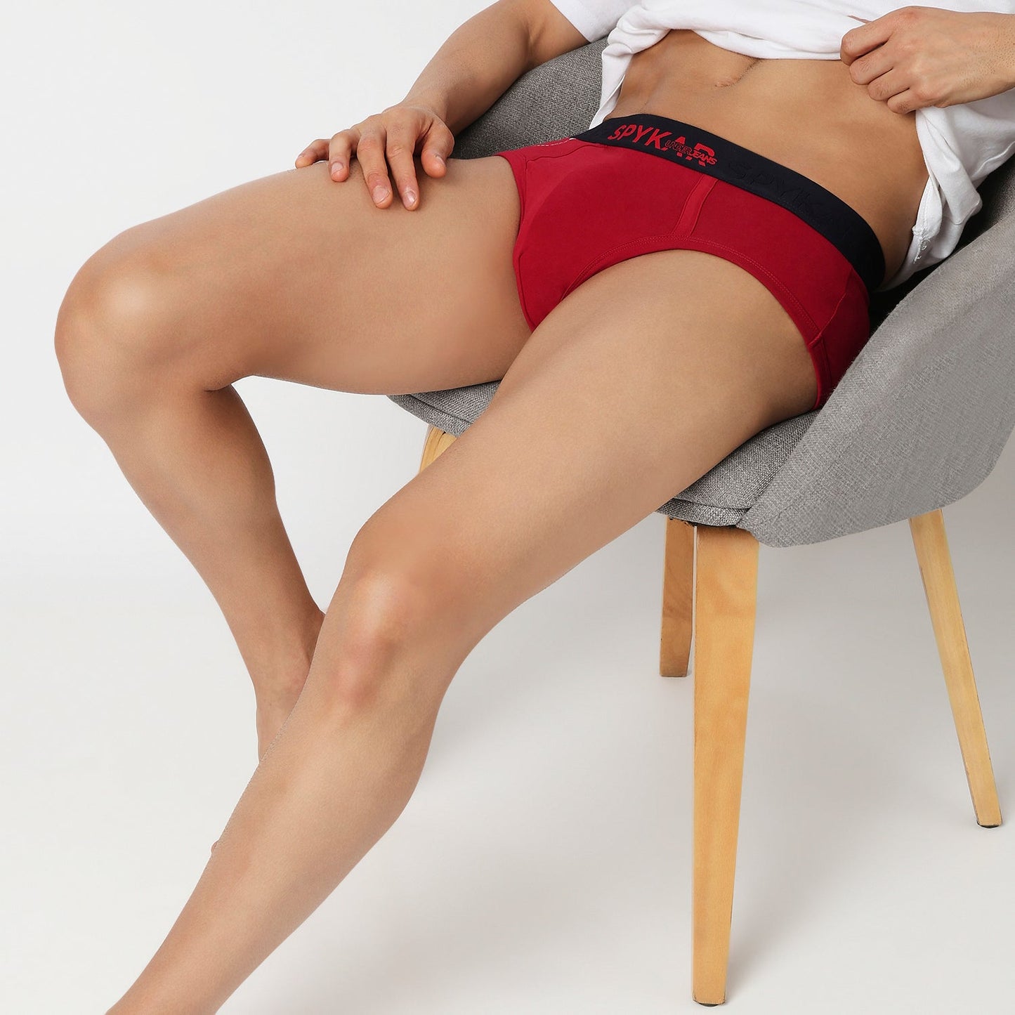 Underjeans Pack Of 2 Cotton Blend Solid Mid-Rise Briefs