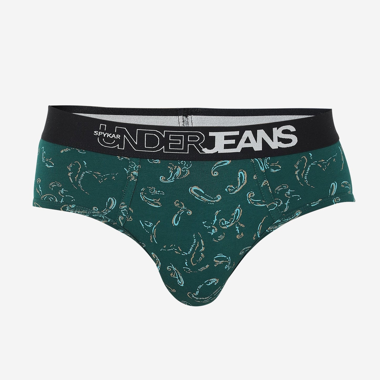 UnderJeans by Spykar Men Basic Bottle Green Ultrasoft Briefs