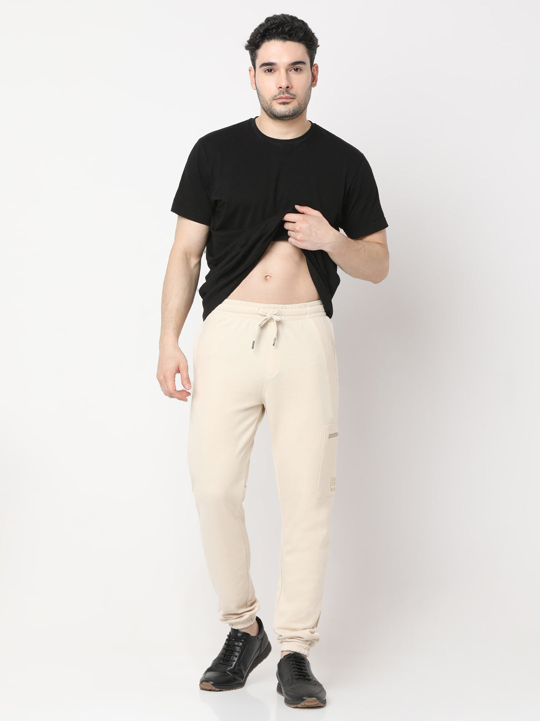 Underjeans By Spykar Men Premium Beige Cargo Pant