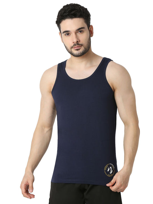 Underjeans By Spykar Men Navy Vest
