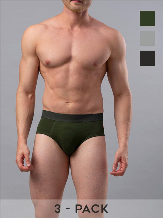Underjeans By Spykar Cotton Blend Briefs for Men (Pack of 3)