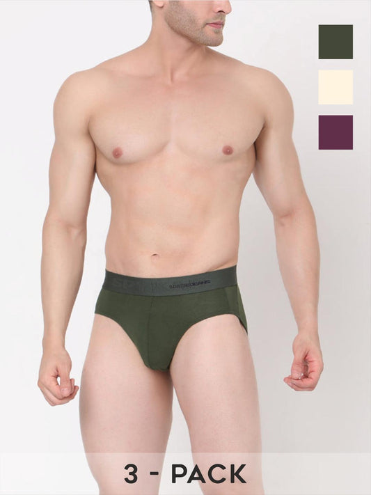 Underjeans By Spykar Cotton Blend Briefs for Men (Pack of 3)