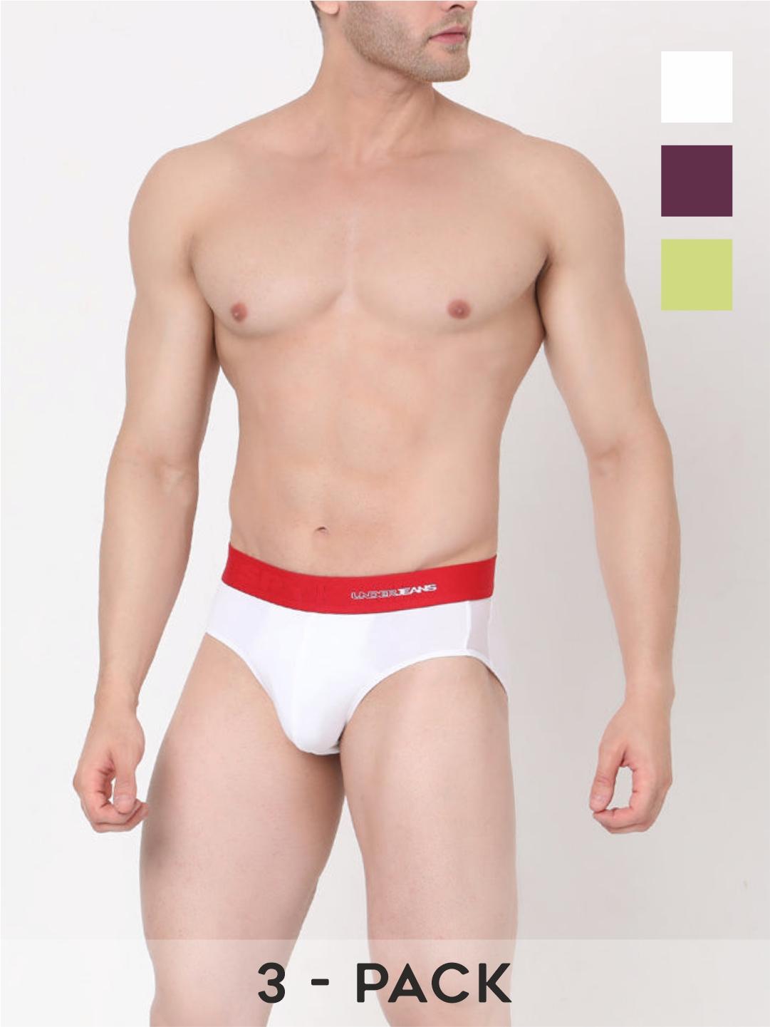 Underjeans By Spykar Cotton Blend Briefs for Men (Pack of 3)