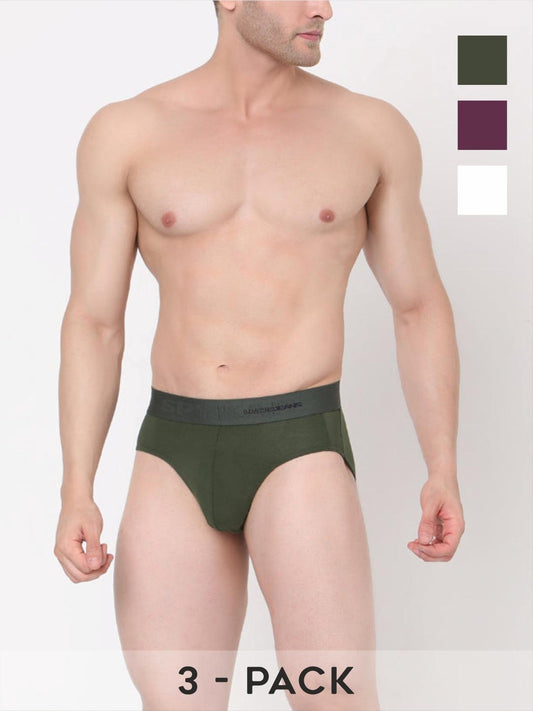 Underjeans By Spykar Cotton Blend Briefs for Men (Pack of 3)