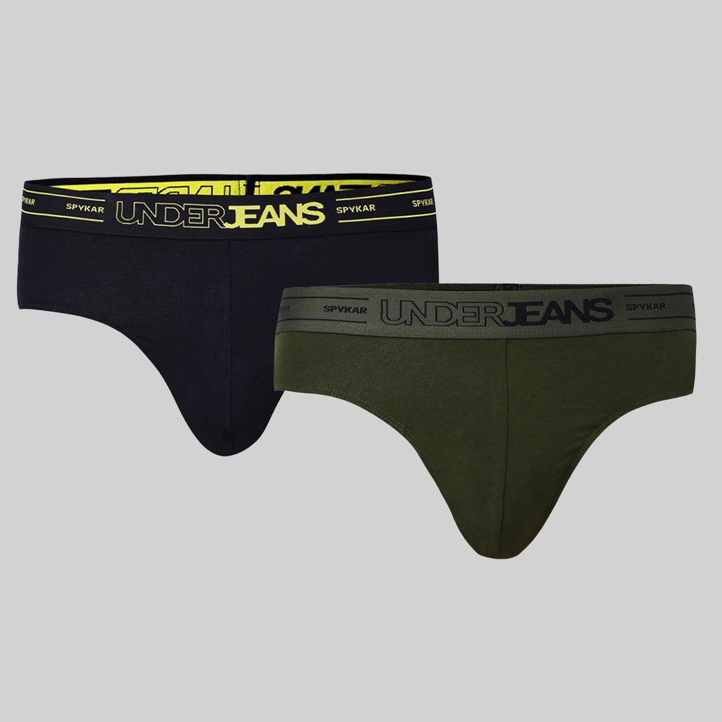 Underjeans Pack Of 2 Cotton Blend Solid Mid-Rise Briefs