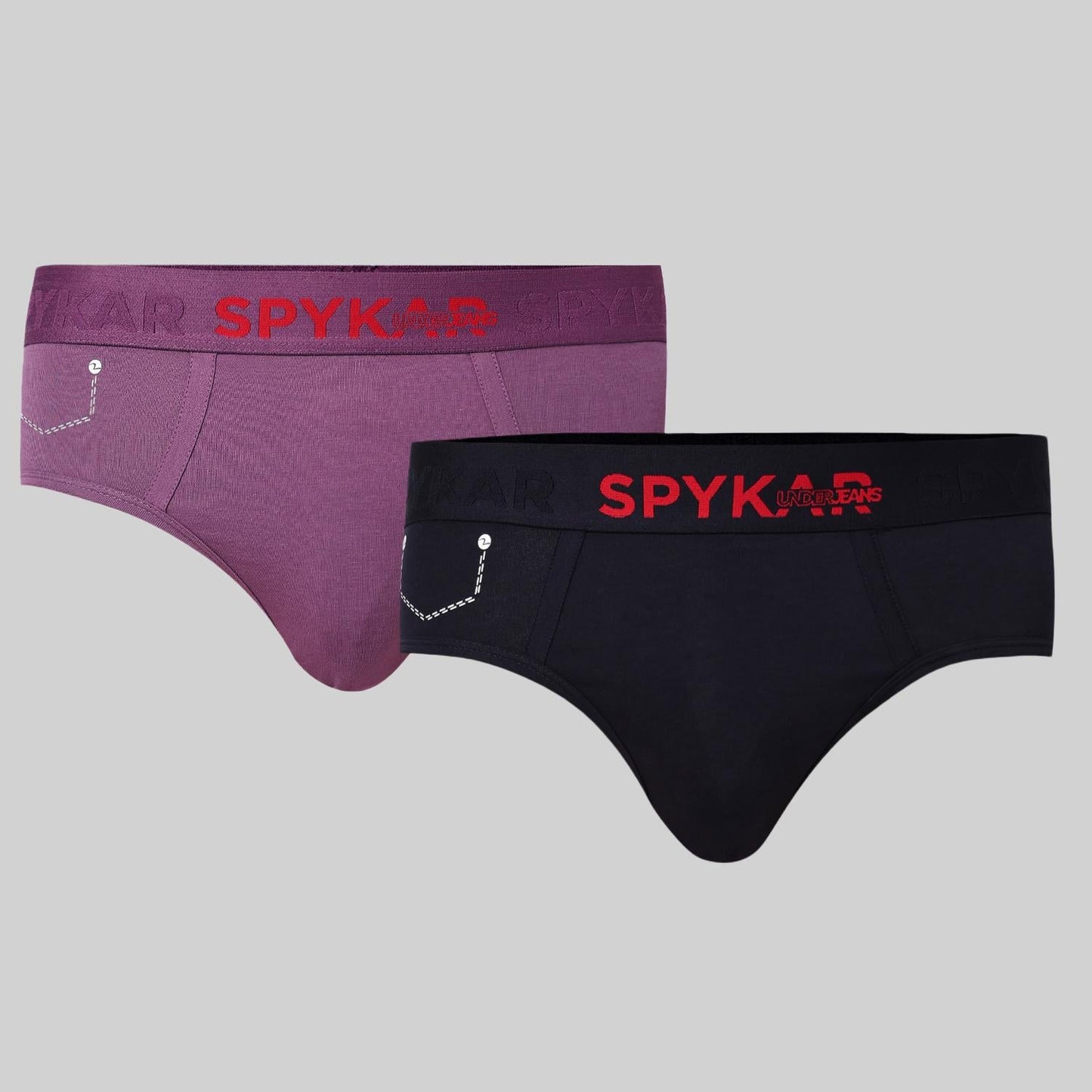 Underjeans Pack Of 2 Cotton Blend Solid Mid-Rise Briefs