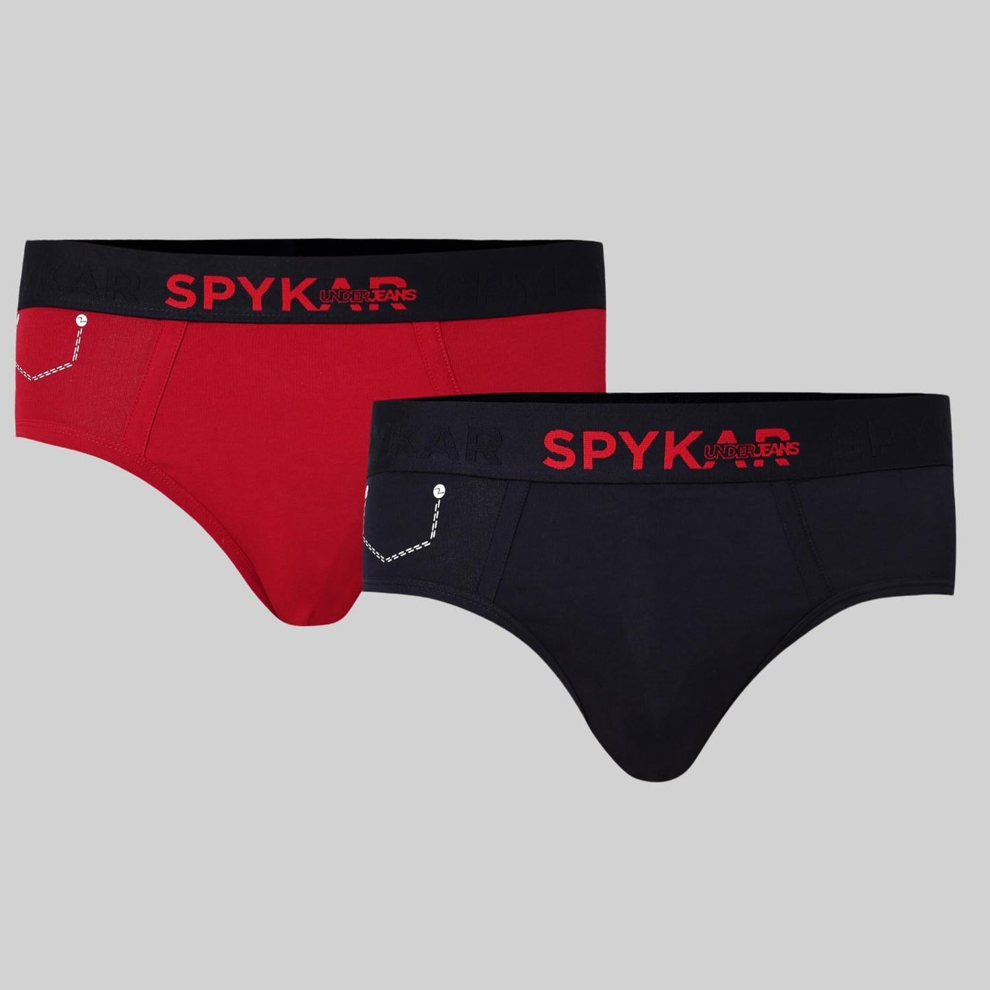 Underjeans Pack Of 2 Cotton Blend Solid Mid-Rise Briefs