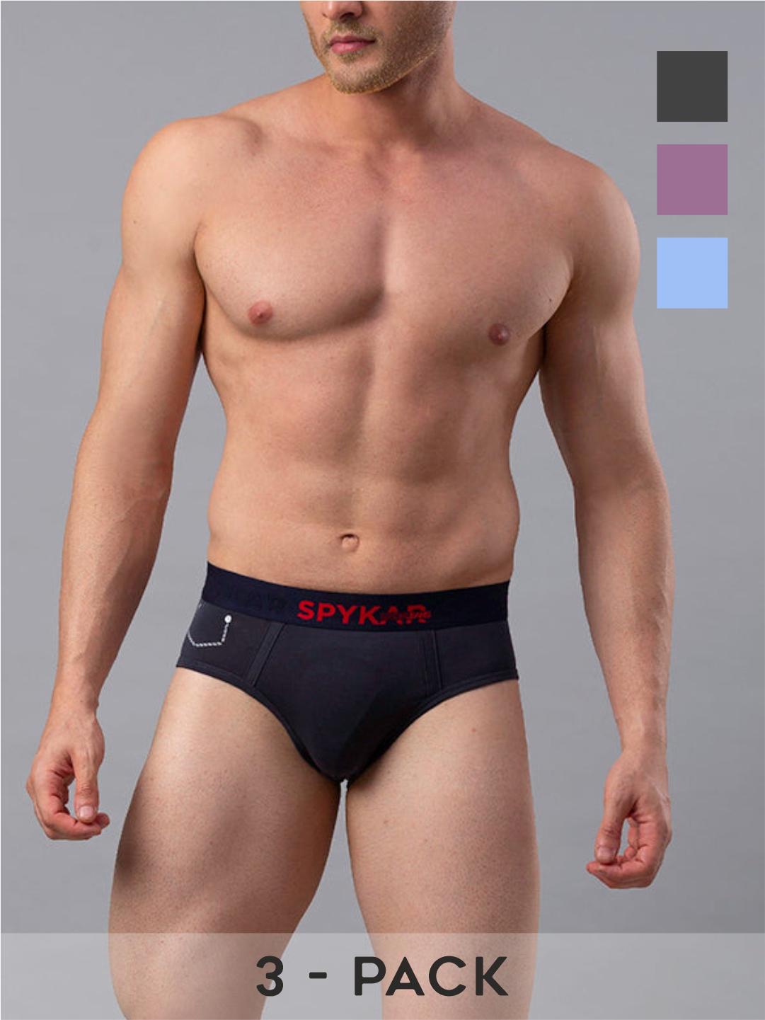 Underjeans By Spykar Cotton Blend Briefs for Men (Pack of 3)