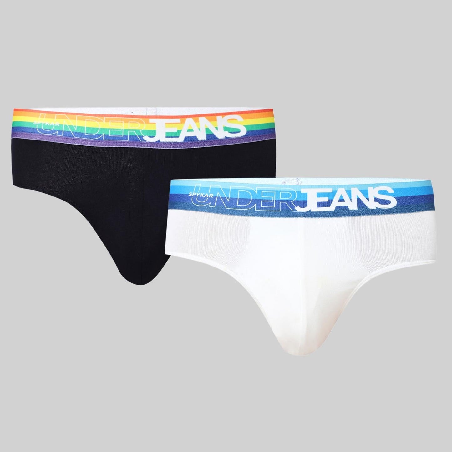 Underjeans Pack Of 2 Cotton Blend Solid Mid-Rise Briefs