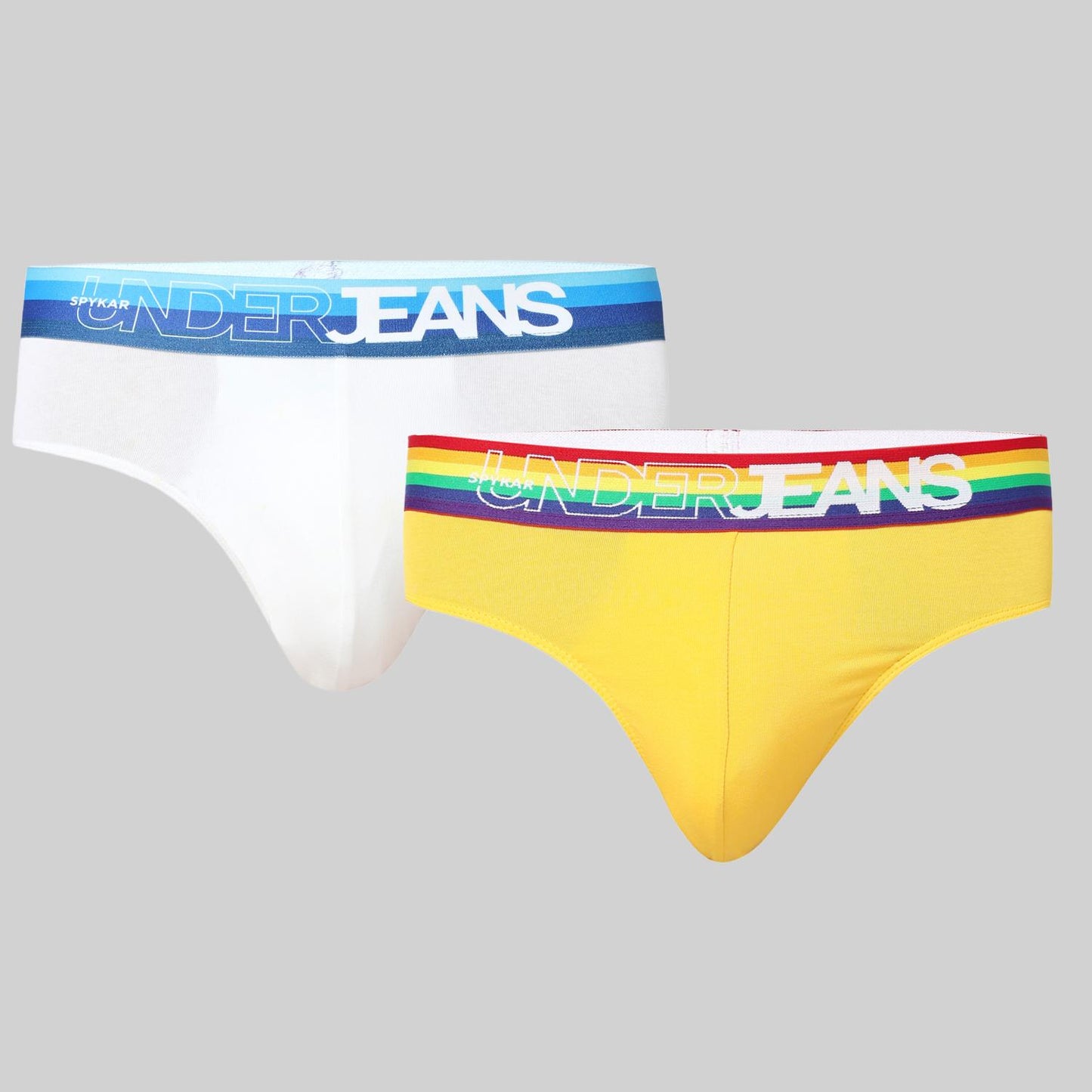 Underjeans Pack Of 2 Cotton Blend Solid Mid-Rise Briefs