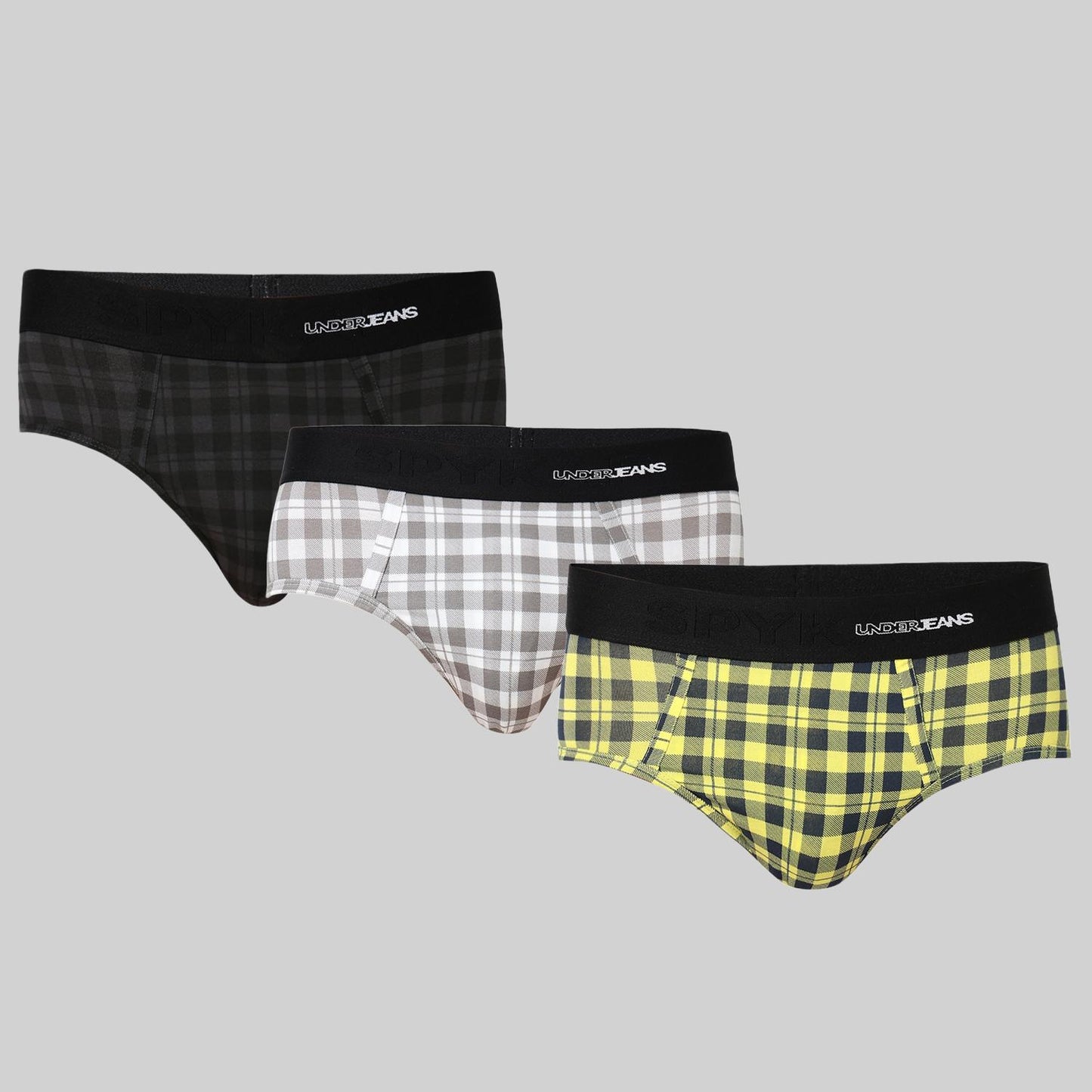 Underjeans Pack Of 3 Cotton Blend Mid-Rise Briefs