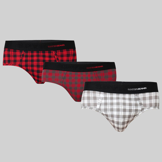 Underjeans Pack Of 3 Cotton Blend Mid-Rise Briefs