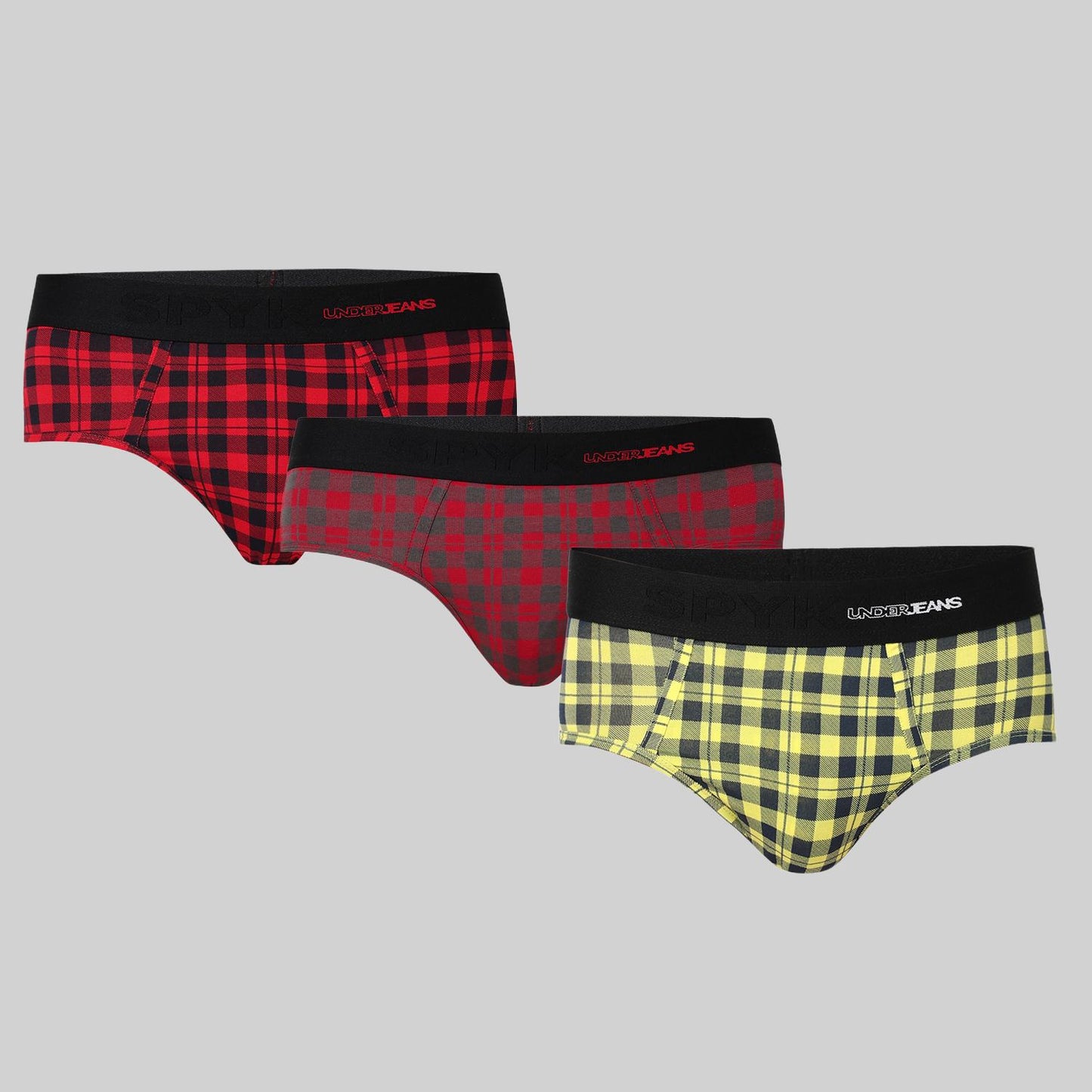 Underjeans Pack Of 3 Cotton Blend Mid-Rise Briefs