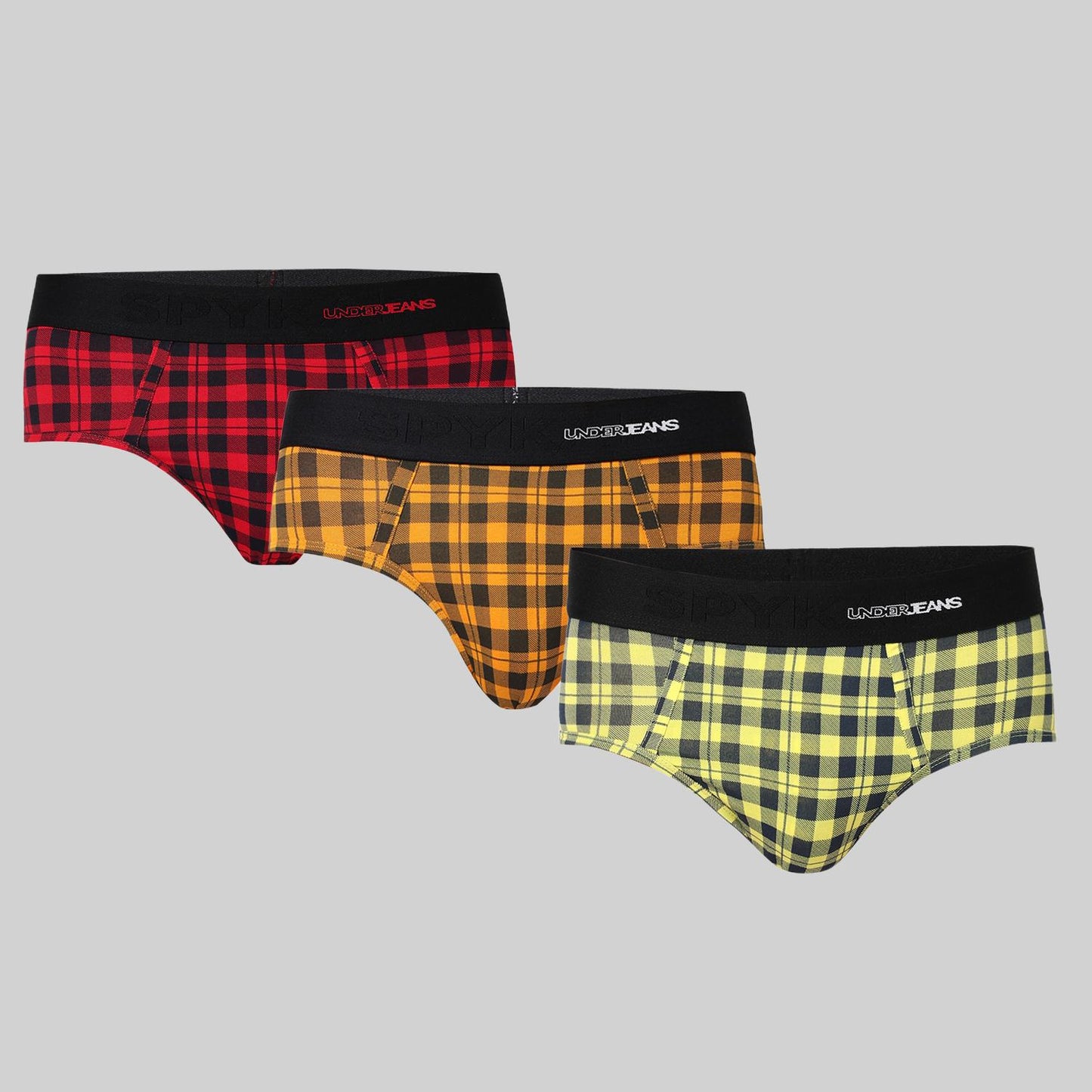 Underjeans Pack Of 3 Cotton Blend Mid-Rise Briefs