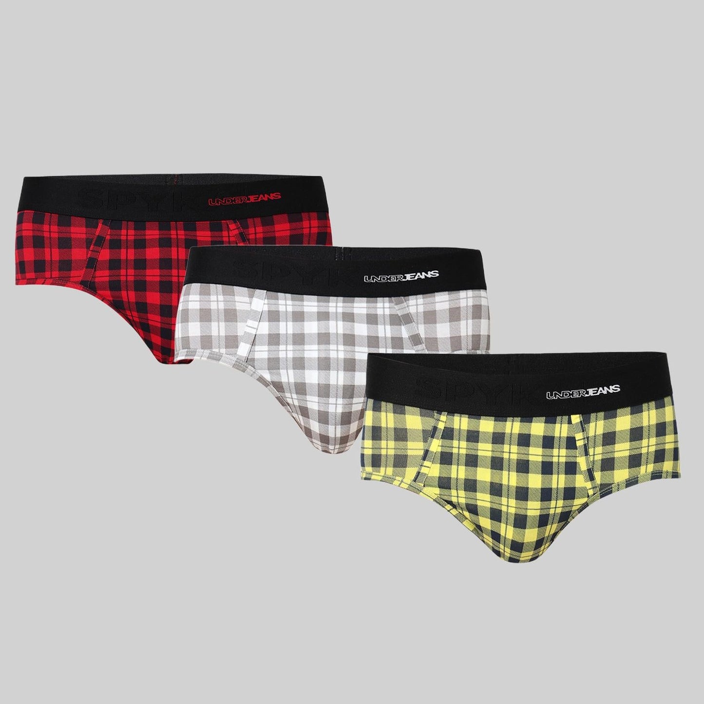 Underjeans Pack Of 3 Cotton Blend Mid-Rise Briefs