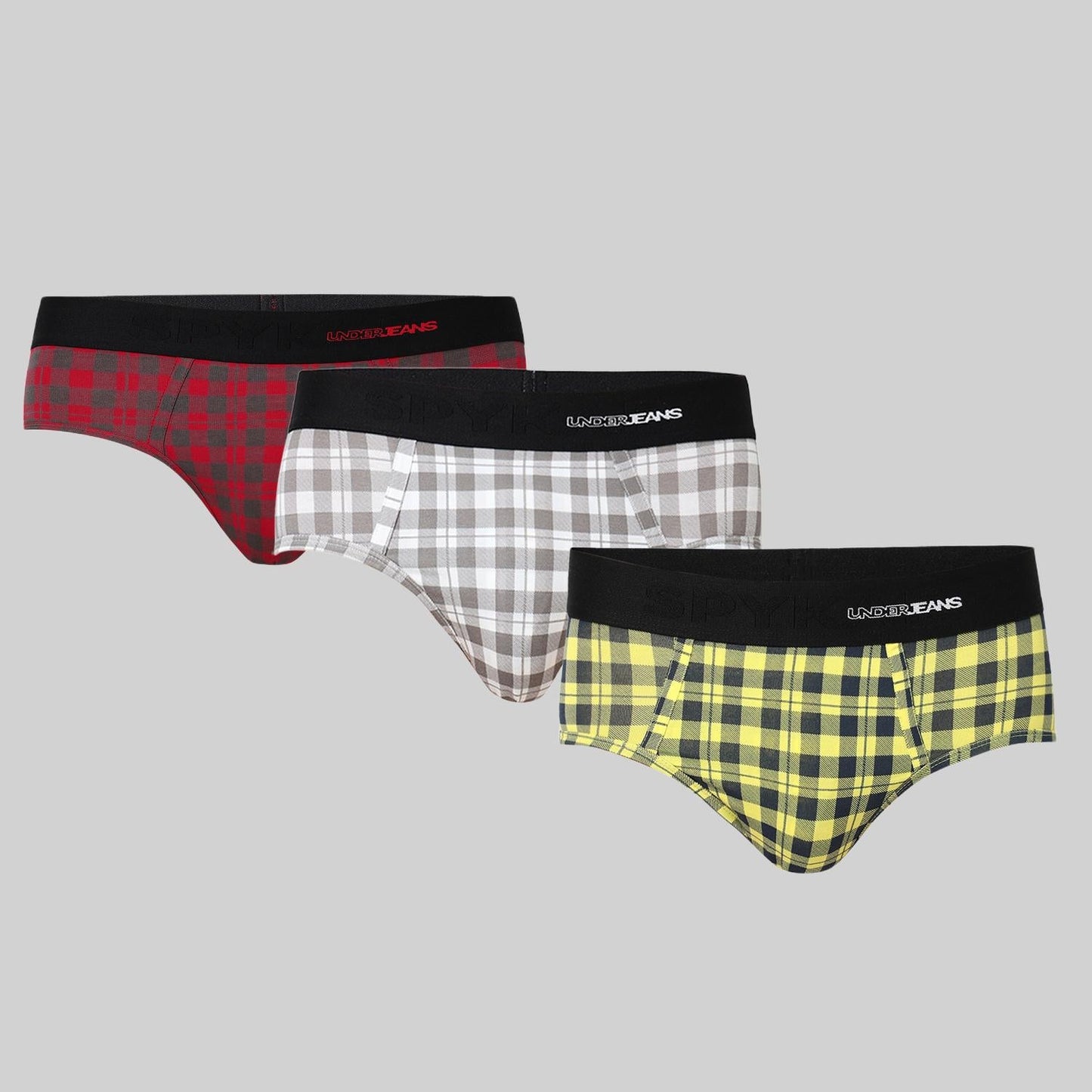 Underjeans Pack Of 3 Cotton Blend Mid-Rise Briefs