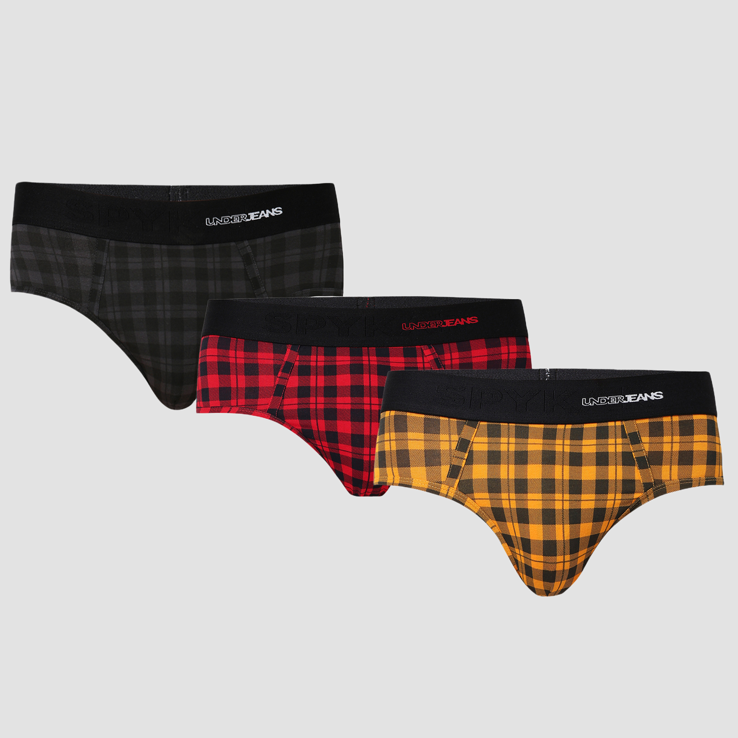 Underjeans Pack Of 3 Cotton Blend Mid-Rise Briefs