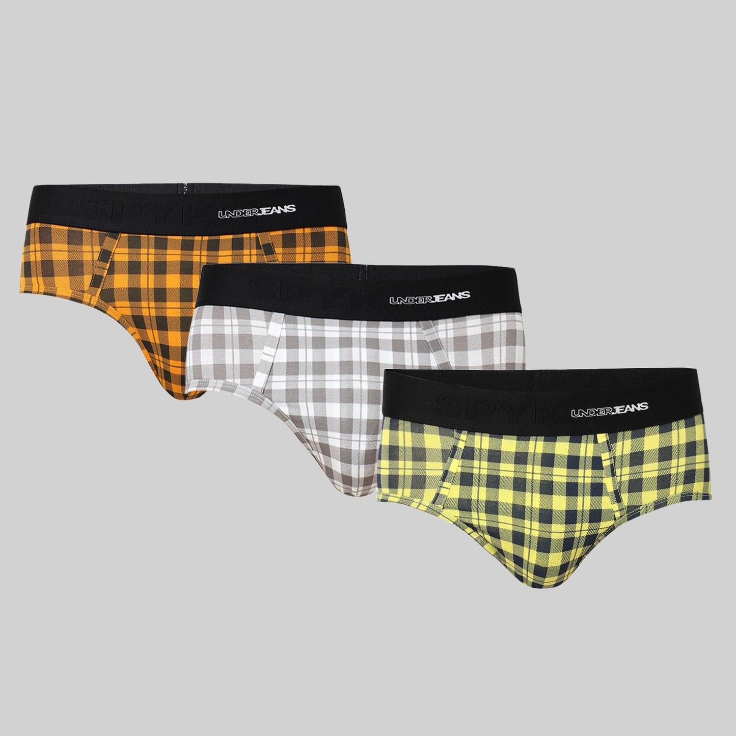 Underjeans Pack Of 3 Cotton Blend Mid-Rise Briefs