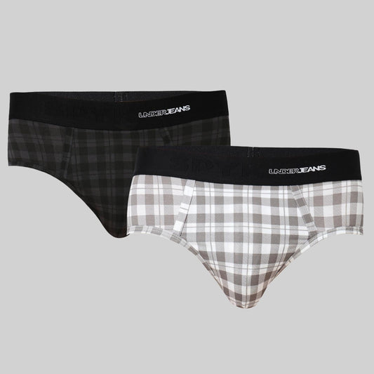 Underjeans Pack Of 2 Cotton Blend Mid Rise Briefs