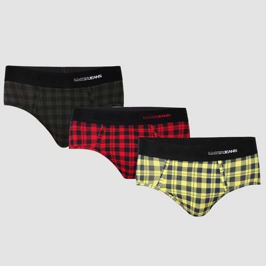 Underjeans Pack Of 3 Cotton Blend Mid-Rise Briefs