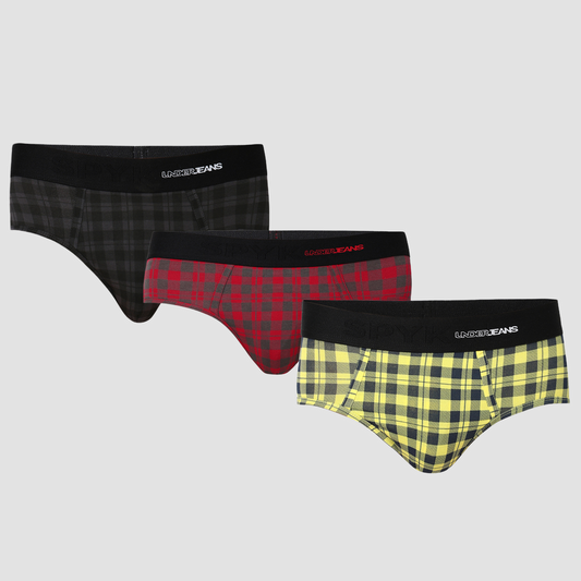 Underjeans Pack Of 3 Cotton Blend Mid-Rise Briefs