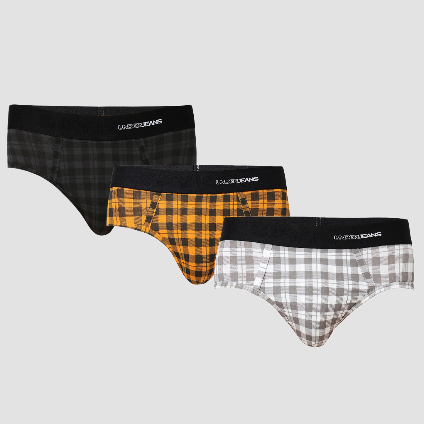 Underjeans Pack Of 3 Cotton Blend Mid-Rise Briefs