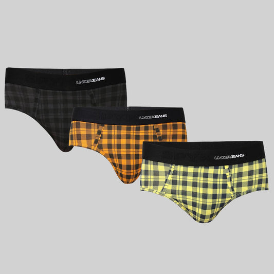 Underjeans Pack Of 3 Cotton Blend Mid-Rise Briefs