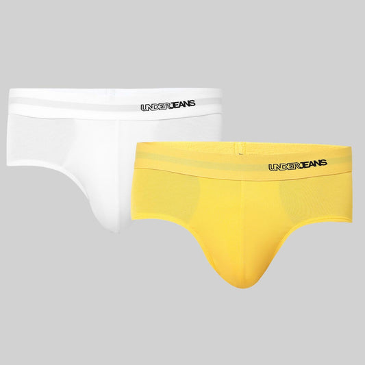 Underjeans Pack Of 2 Modal Blend Solid Mid-Rise Briefs