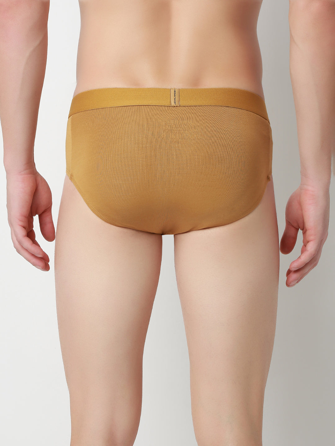 UnderJeans by Spykar Men Basic Khaki Mid-Rise Solid Ultrasoft Briefs