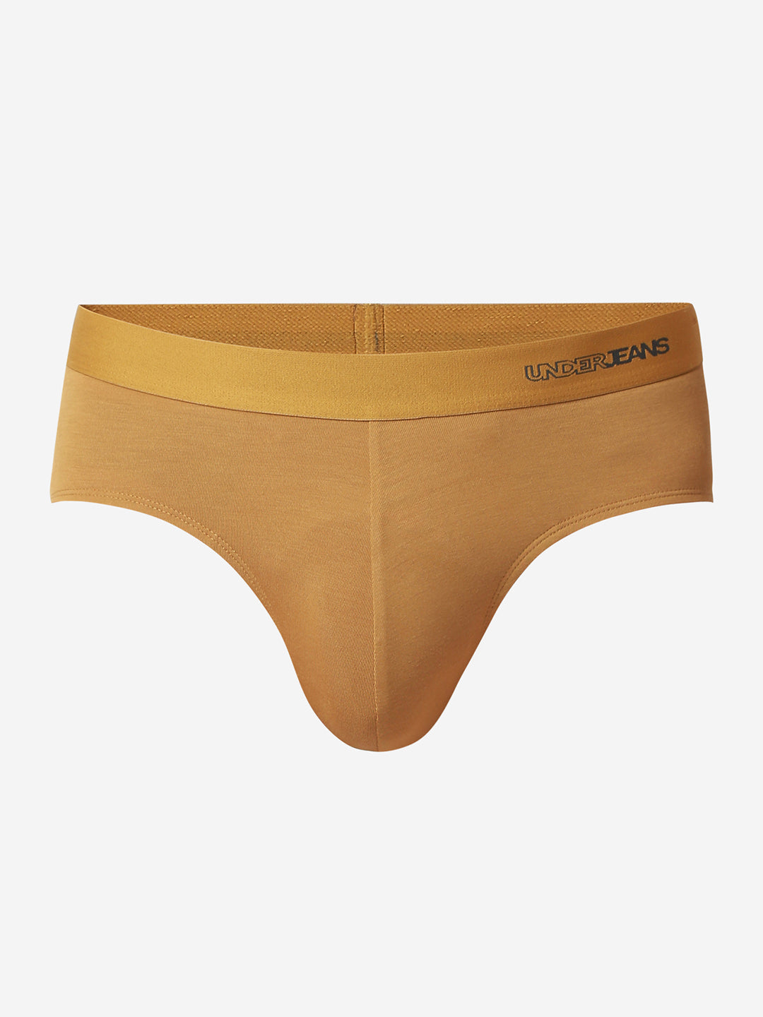 UnderJeans by Spykar Men Basic Khaki Mid-Rise Solid Ultrasoft Briefs