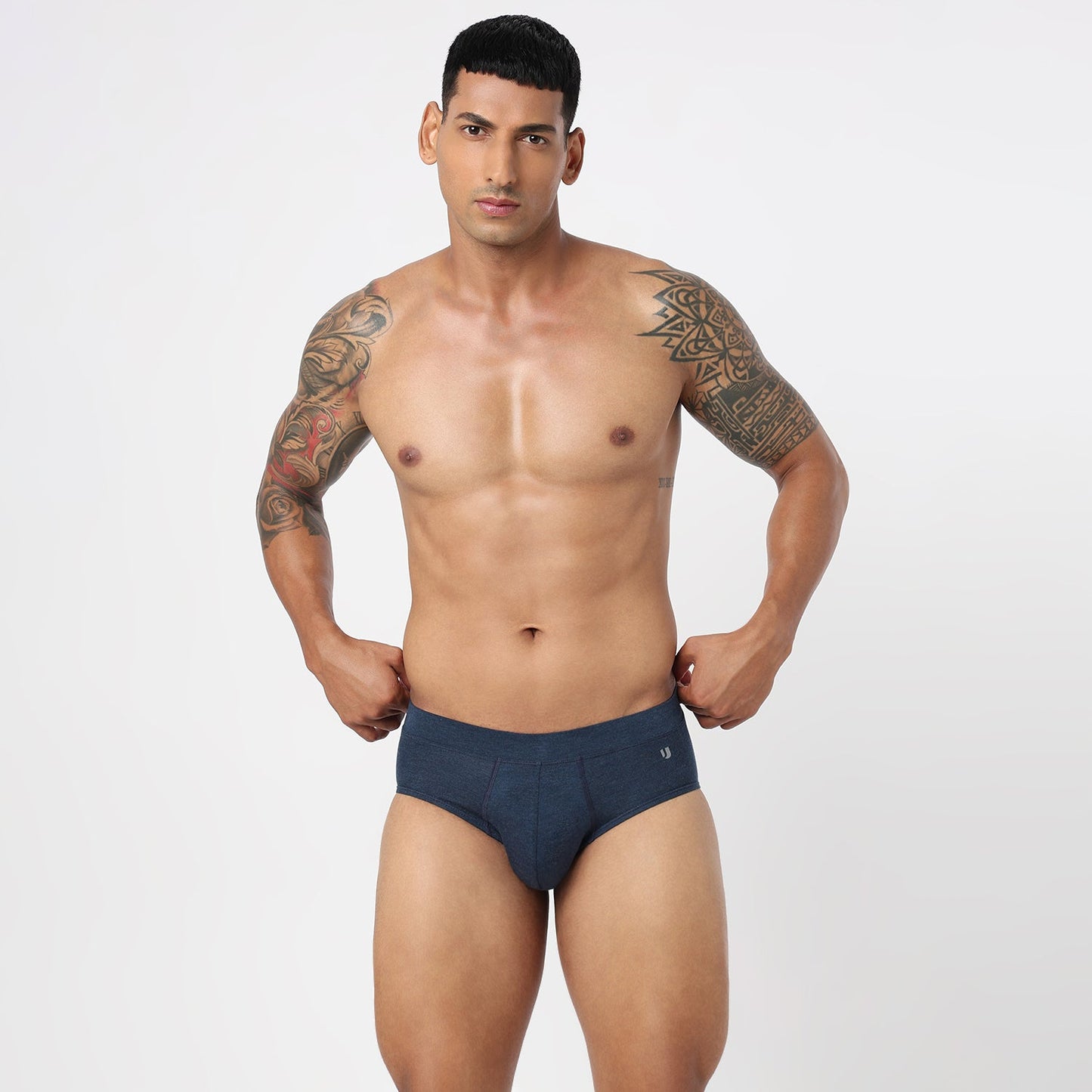 Underjeans Navy Spandex Brief