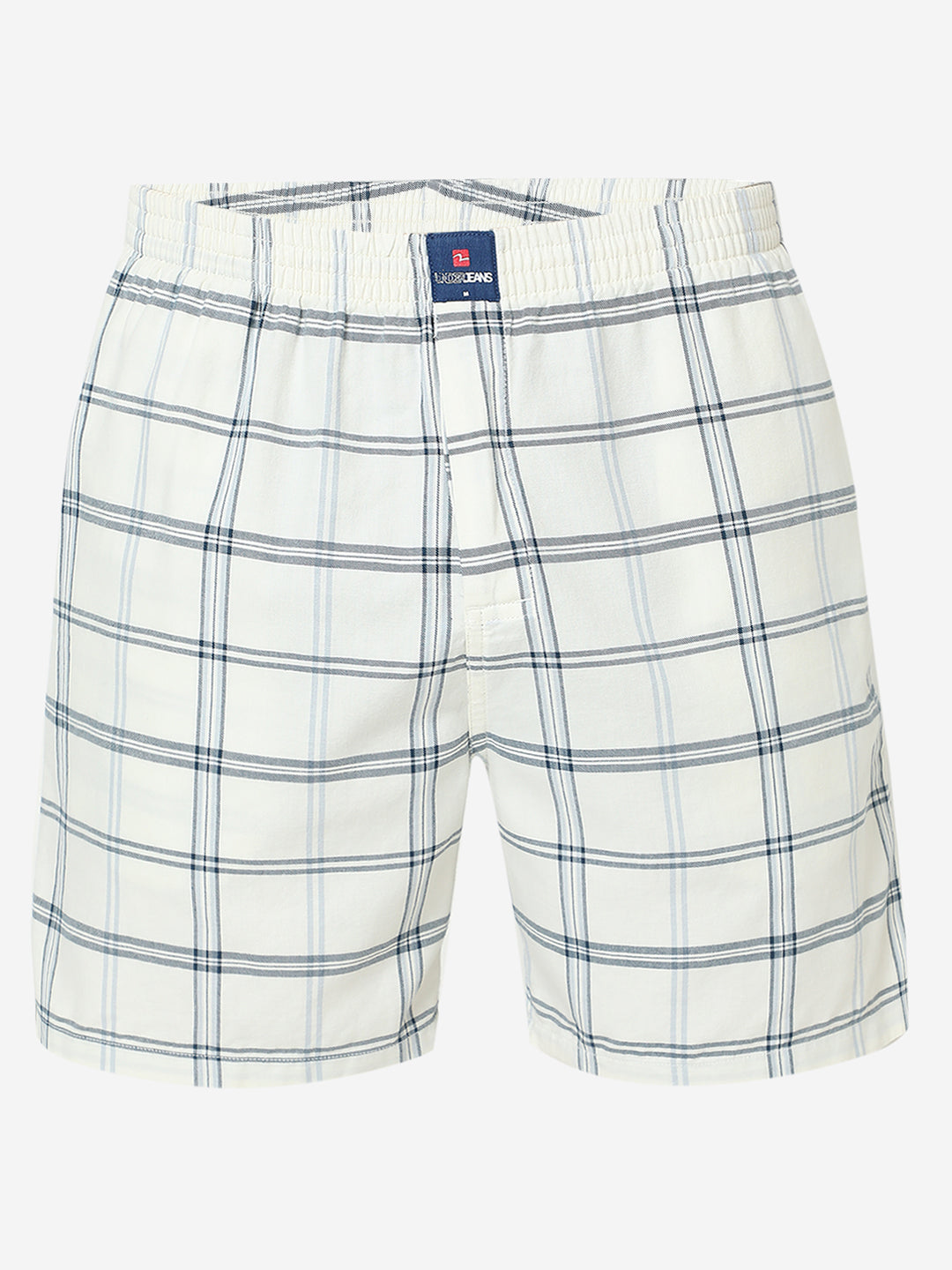 Underjeans by Spykar Men Premium Cotton Off White Checks Boxers