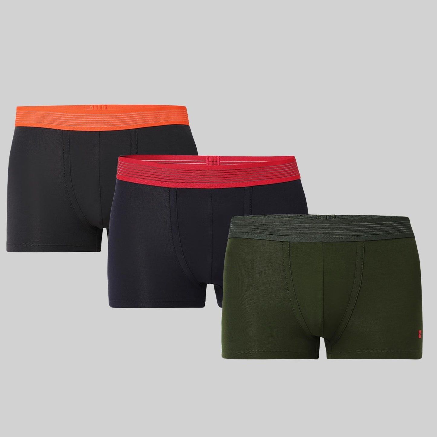 Underjeans Pack Of 3 Cotton Blend Solid Mid-Rise Trunks