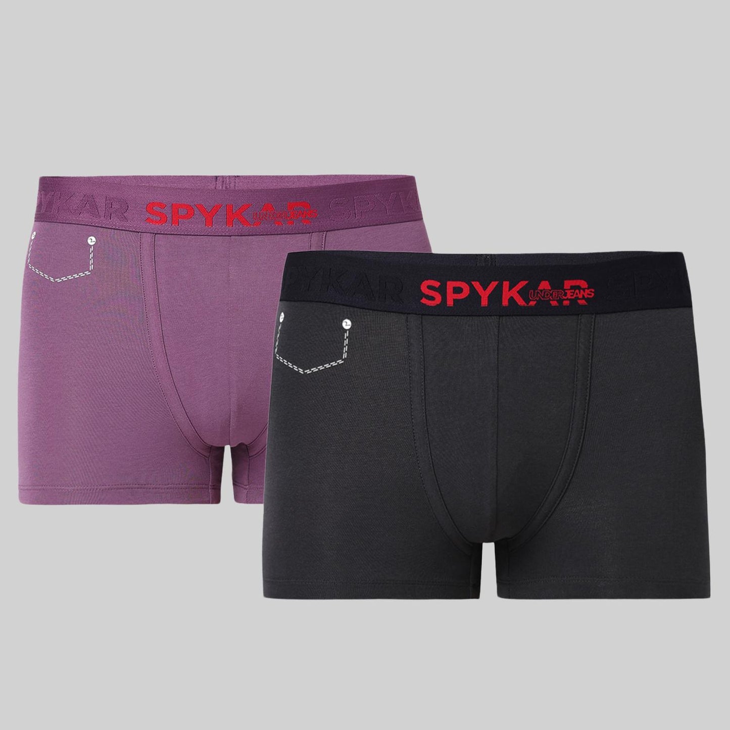 Underjeans Pack Of 2 Cotton Blend Solid Mid-Rise Trunks
